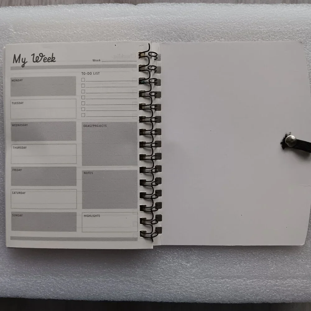 New Weekly Planner Spiral Notebook with Sticky Notes Team Quote Green Pen Loop